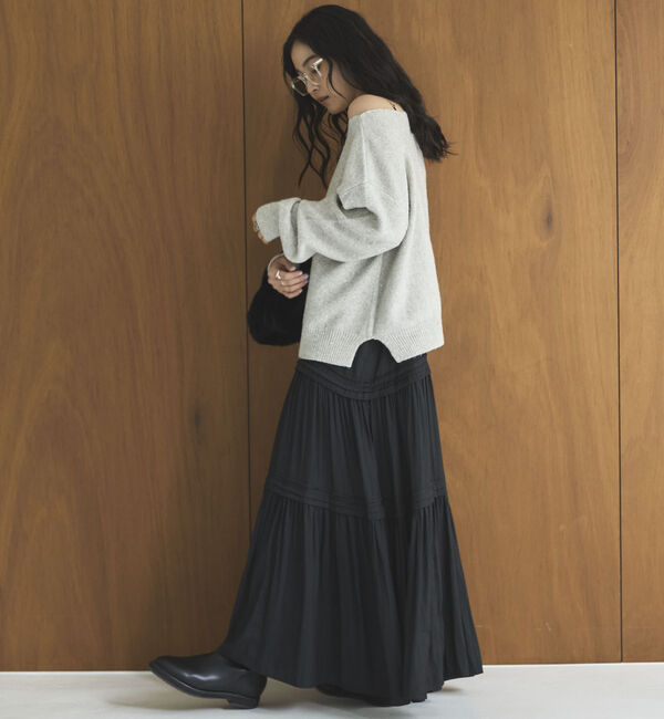 Doux archives「スパンコールボートネックニット」|ニット・セーター|