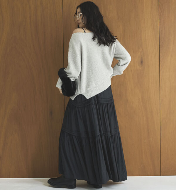 Doux archives「スパンコールボートネックニット」|ニット・セーター|