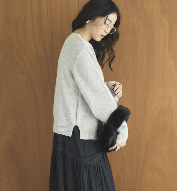 Doux archives「スパンコールボートネックニット」|ニット・セーター|