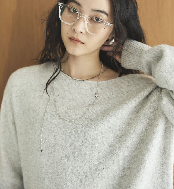 Doux archives「スパンコールボートネックニット」|ニット・セーター|