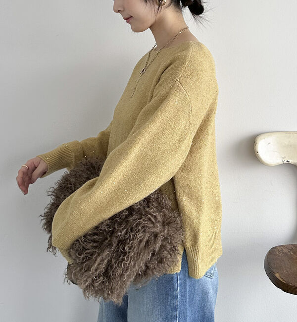 Doux archives「スパンコールボートネックニット」|ニット・セーター|