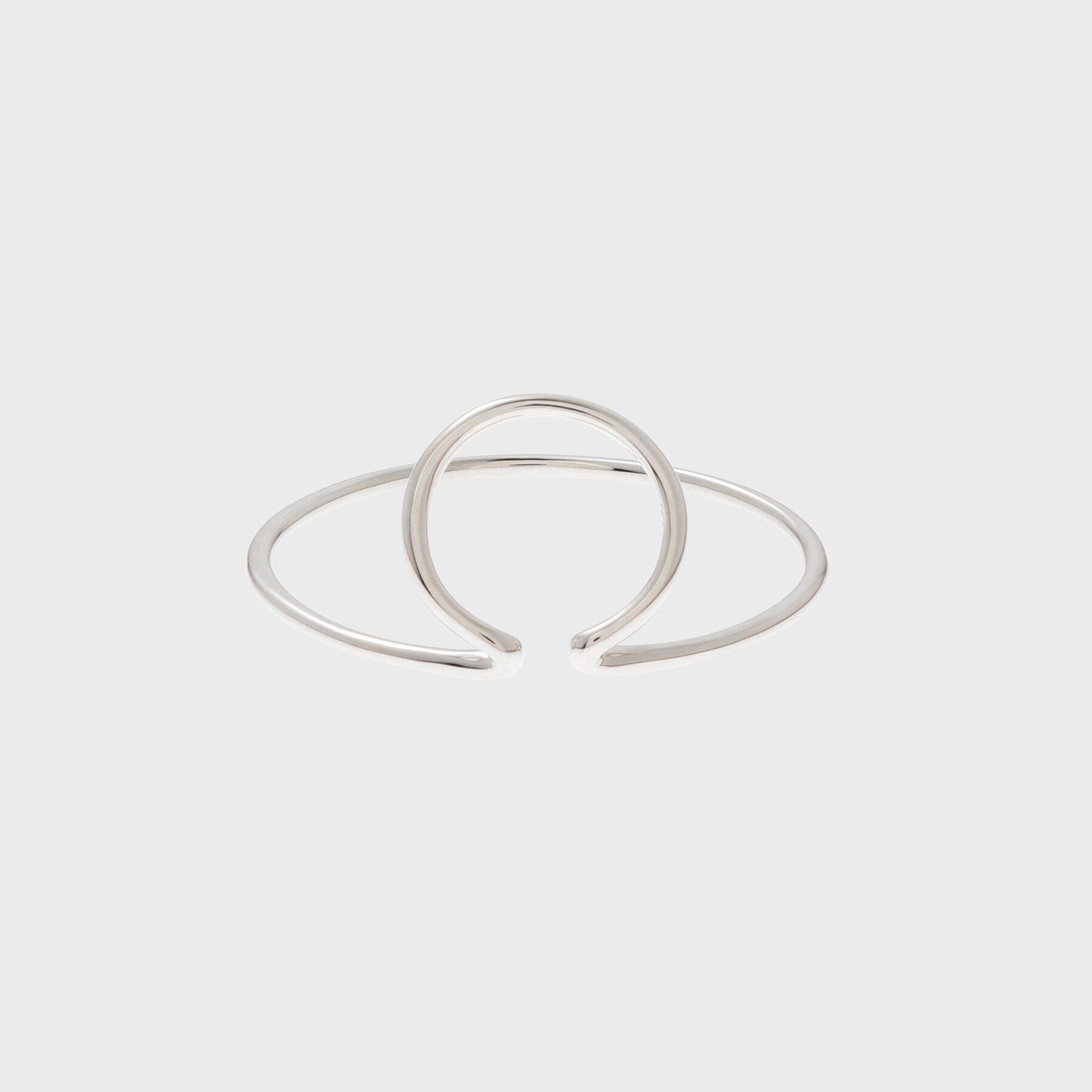 COCOSHNIK「シルバー ダブルフープ イヤーカフ大」|イヤリング|