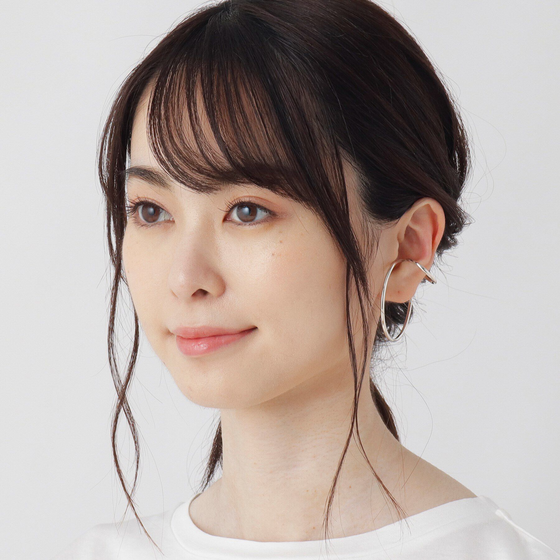 COCOSHNIK「シルバー ダブルフープ イヤーカフ大」|イヤリング|