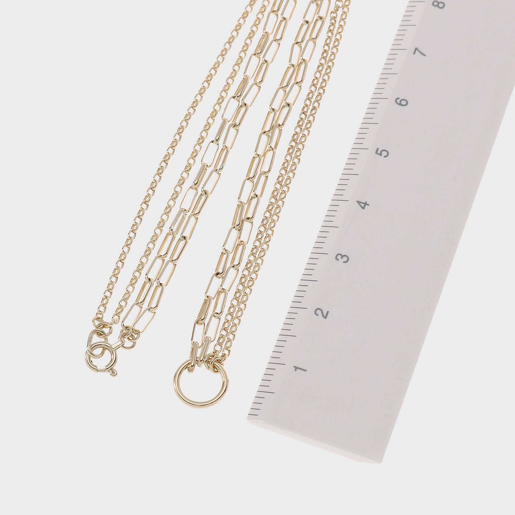 COCOSHNIK「K10ロングアズキ アシンメトリーチェーン ネックレス」|ネックレス|