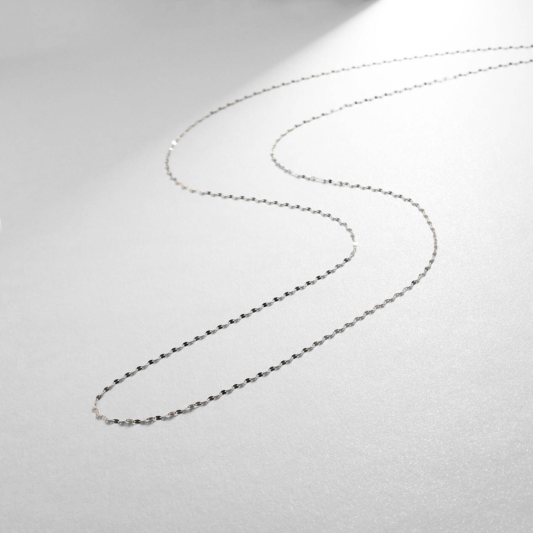 COCOSHNIK「プラチナ フラワークロスチェーン ロングネックレス(90cm)」|ネックレス|