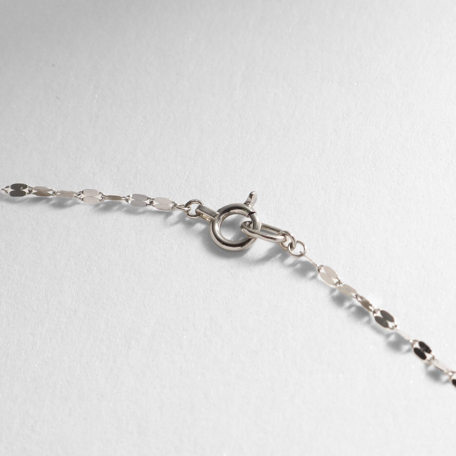 COCOSHNIK「プラチナ フラワークロスチェーン ロングネックレス(90cm)」|ネックレス|