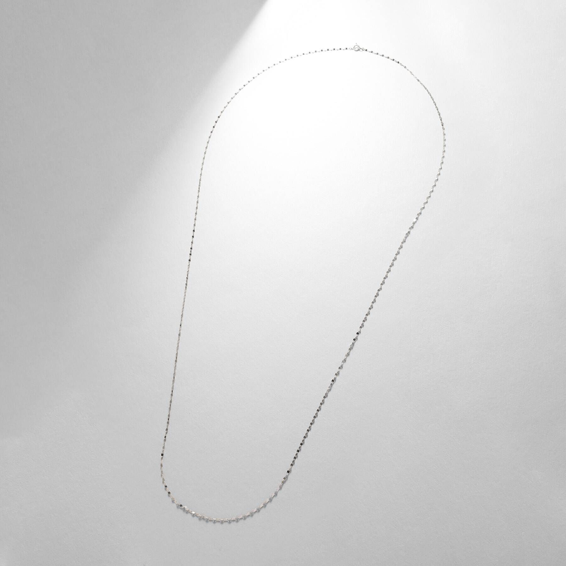 COCOSHNIK「プラチナ フラワークロスチェーン ロングネックレス(90cm)」|ネックレス|