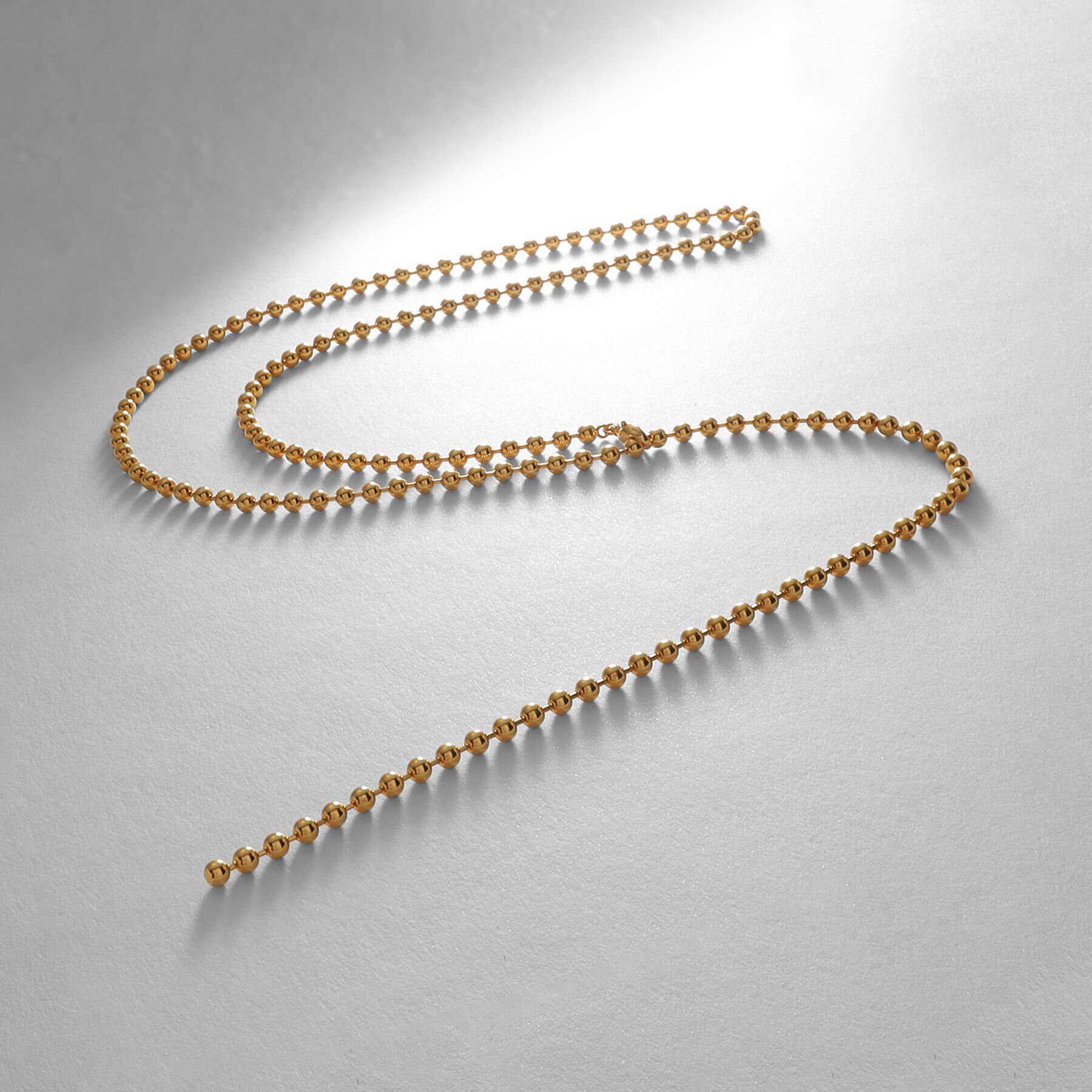 COCOSHNIK ONKITSCH「シルバー ボールチェーン ラリエット ネックレス GP」|ネックレス|ゴールド(600)