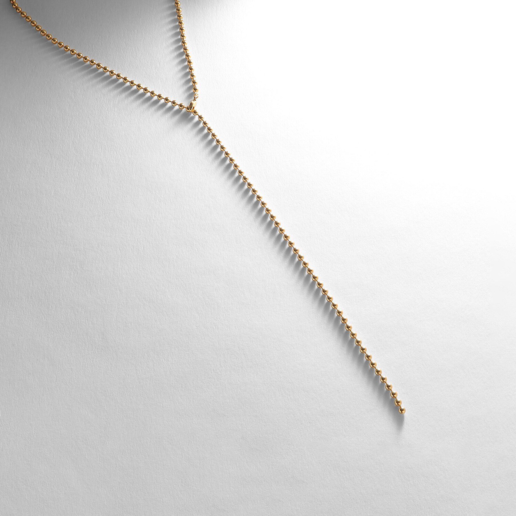 COCOSHNIK ONKITSCH「シルバー ボールチェーン ラリエット ネックレス GP」|ネックレス|