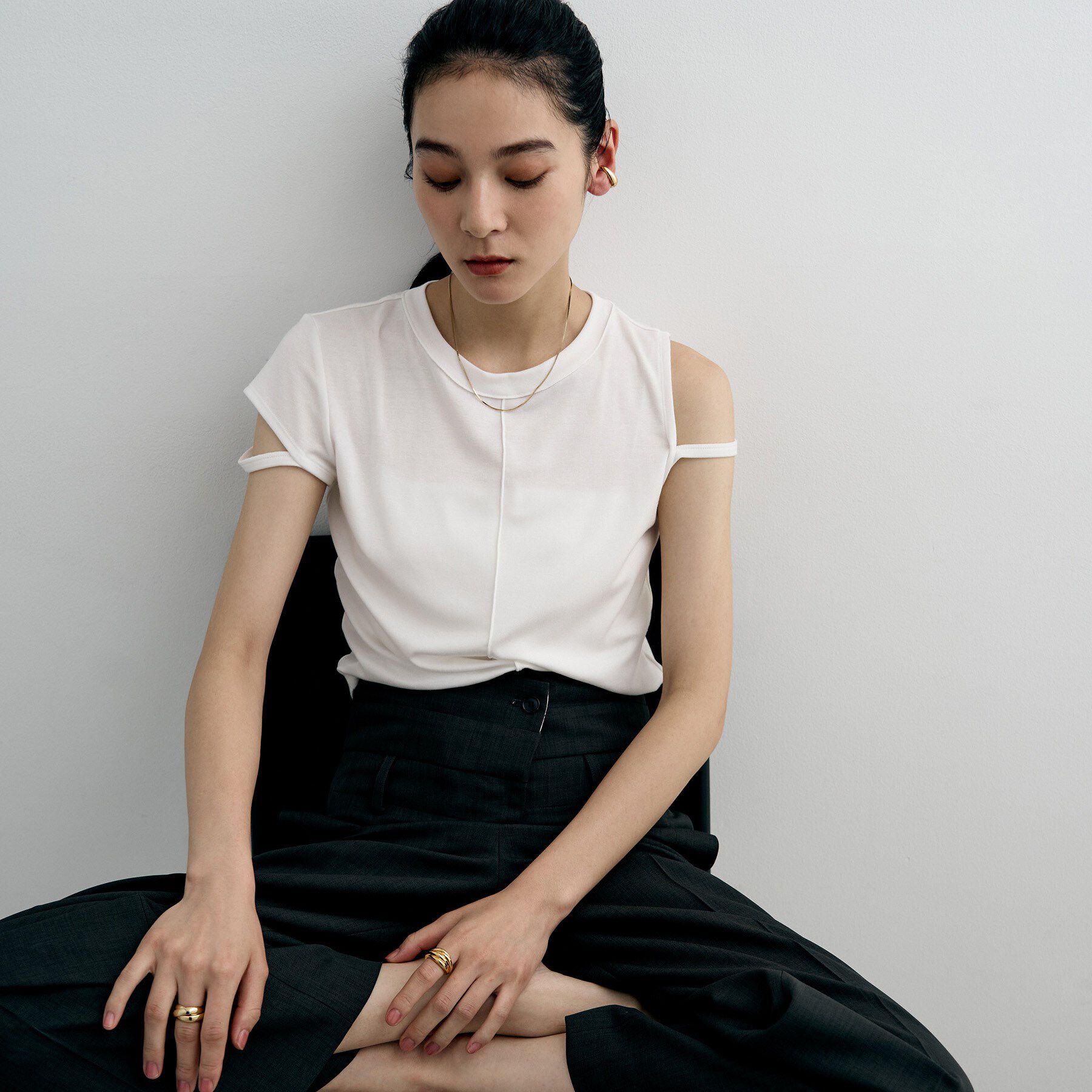 COCOSHNIK ONKITSCH「シルバー オーバルイヤカフ GP」|イヤリング|