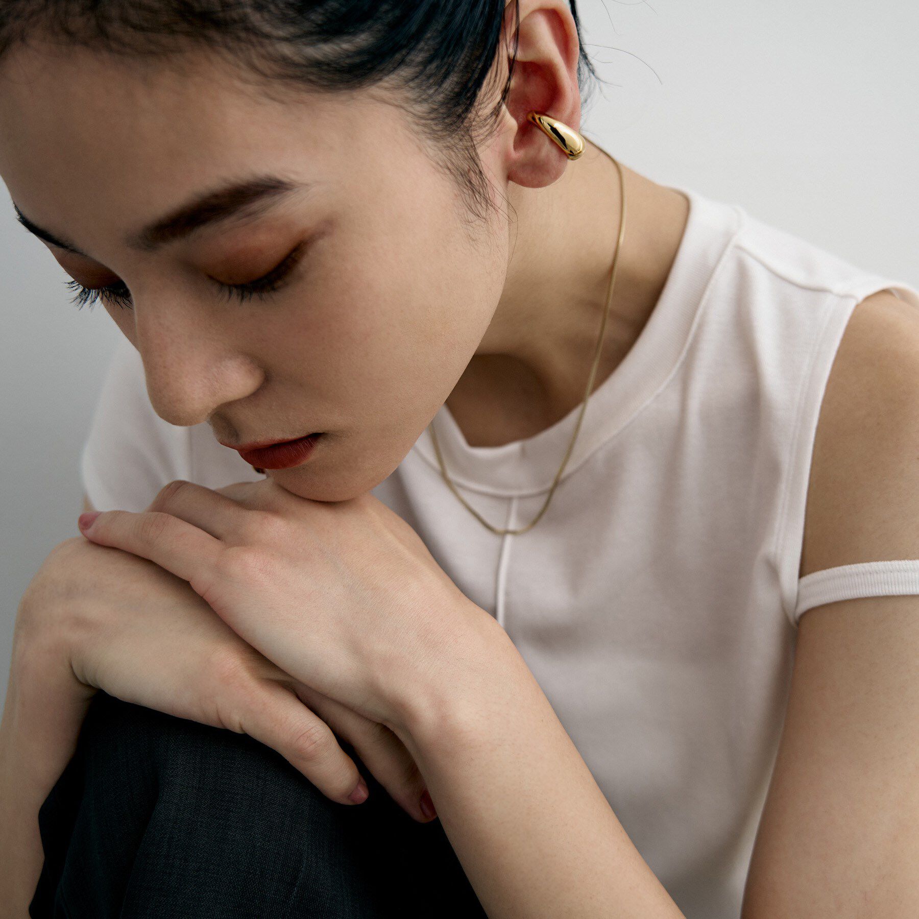 COCOSHNIK ONKITSCH「シルバー オーバルイヤカフ GP」|イヤリング|