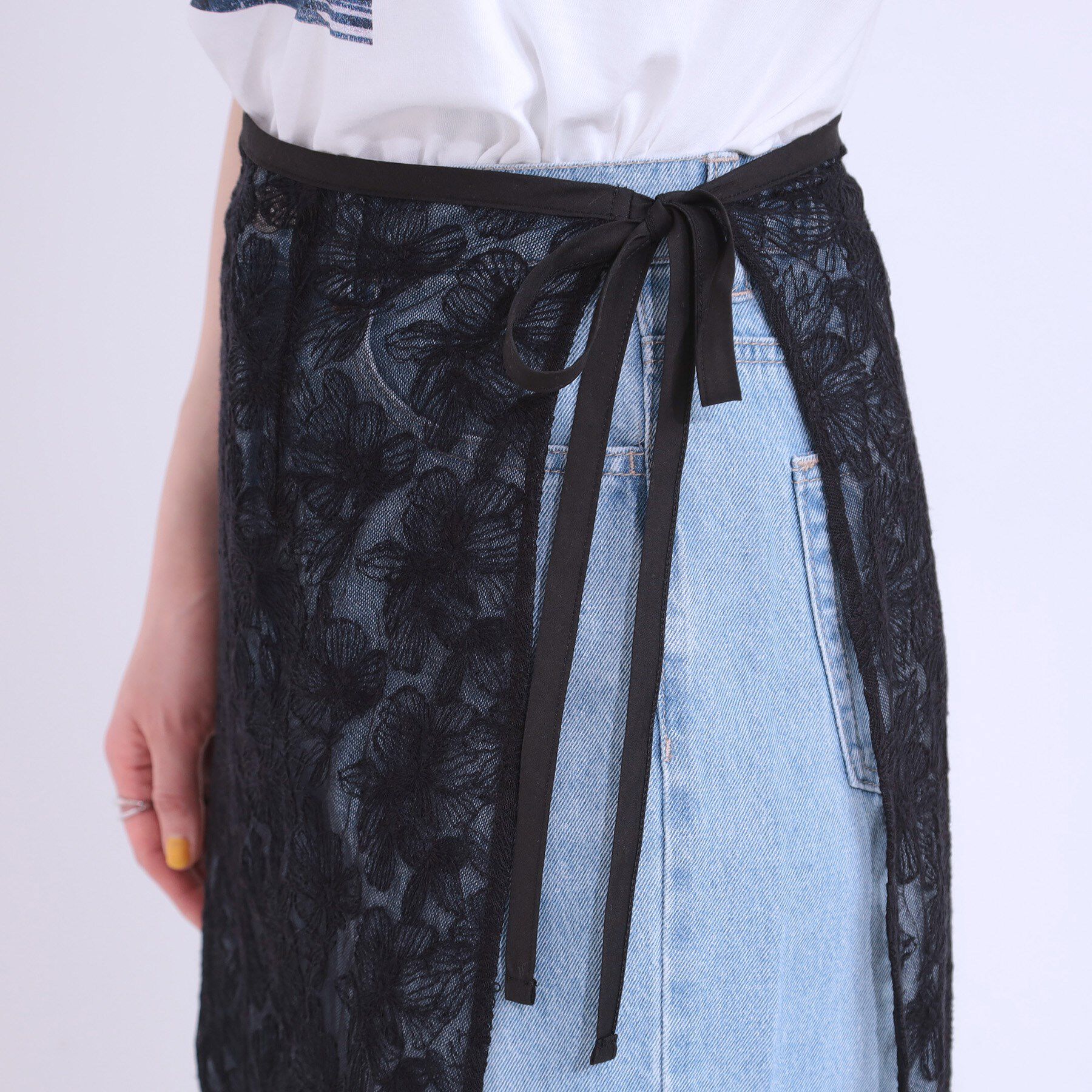 SHOO･LA･RUE「【洗える】チュール刺繍ラップスカート」|スカート|