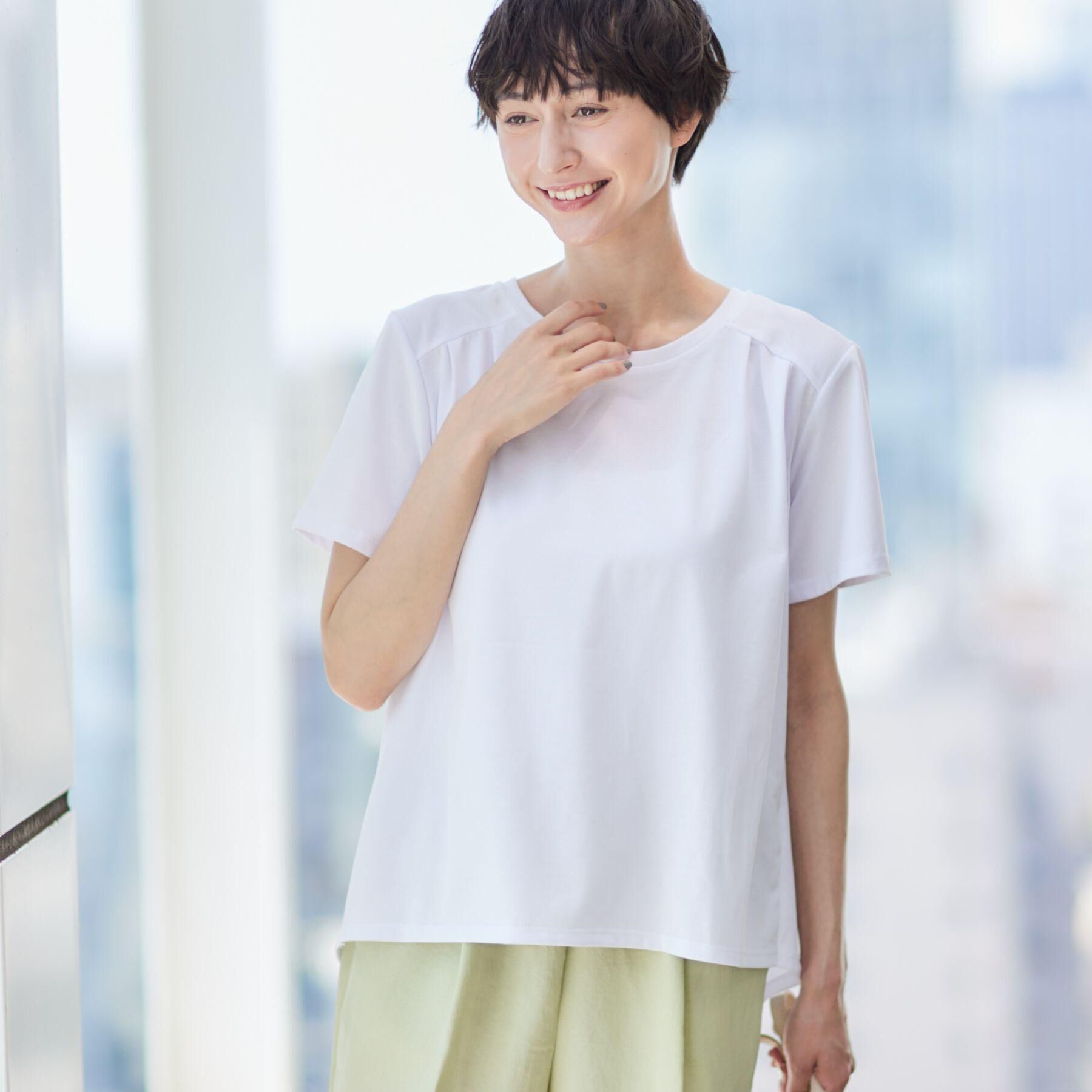 Dessin「【洗える】バックプリーツデザインカットソー」|Tシャツ・カットソー|