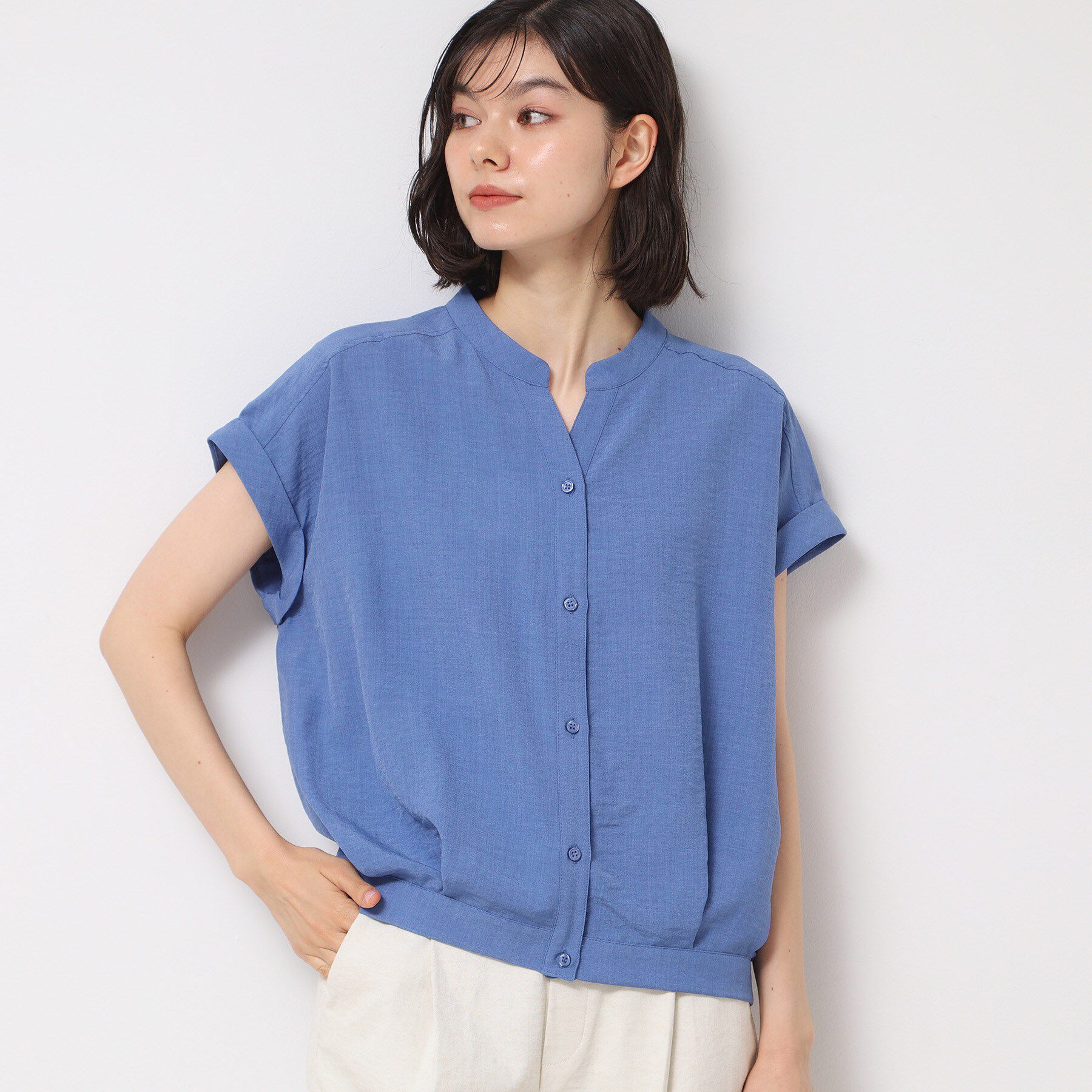 Dessin「【洗える】フレンチスリーブスキッパーシャツ（XS～L）」|シャツ・ブラウス|