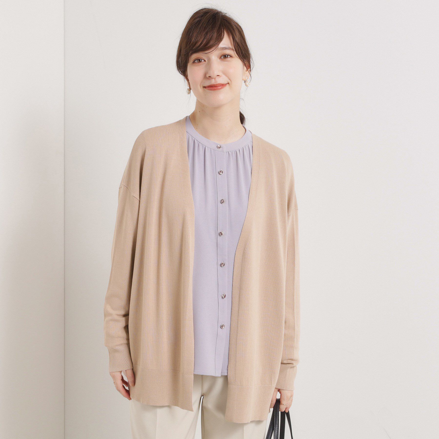 ITS&rsquo;DEMO「【手洗い可／アンチピリング】着流しカーディガン」|カーディガン|ベージュ(052)