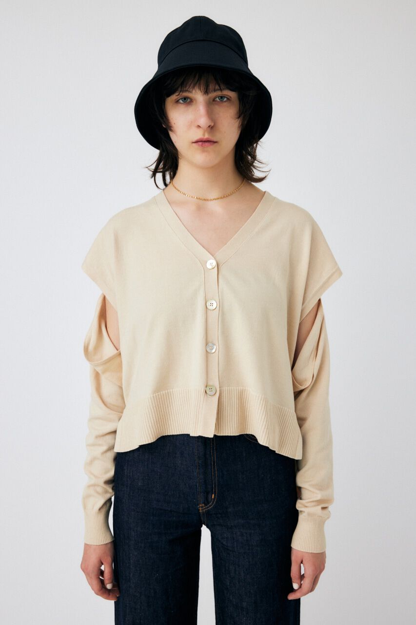 MOUSSY「DROP SHOULDER KNIT カーディガン」|カーディガン|