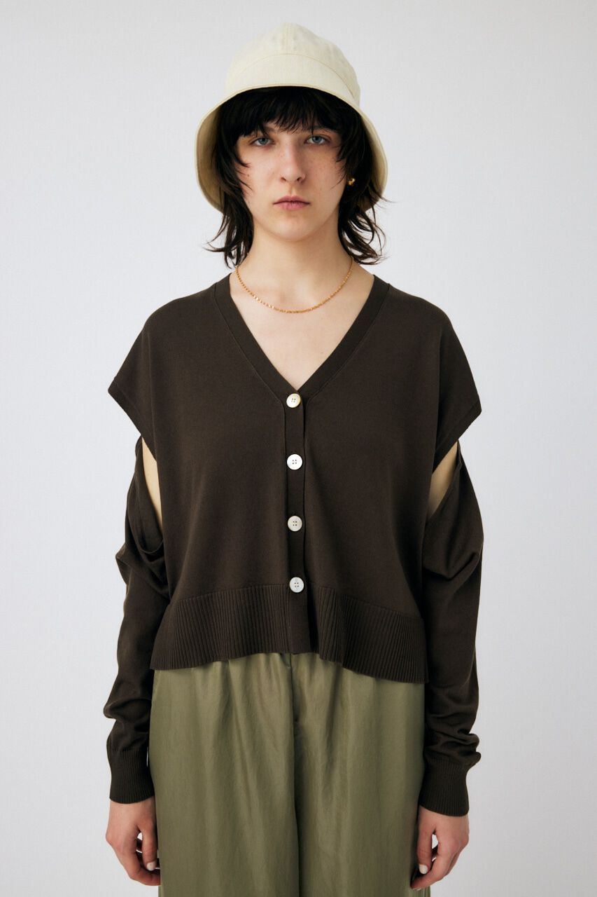 MOUSSY「DROP SHOULDER KNIT カーディガン」|カーディガン|