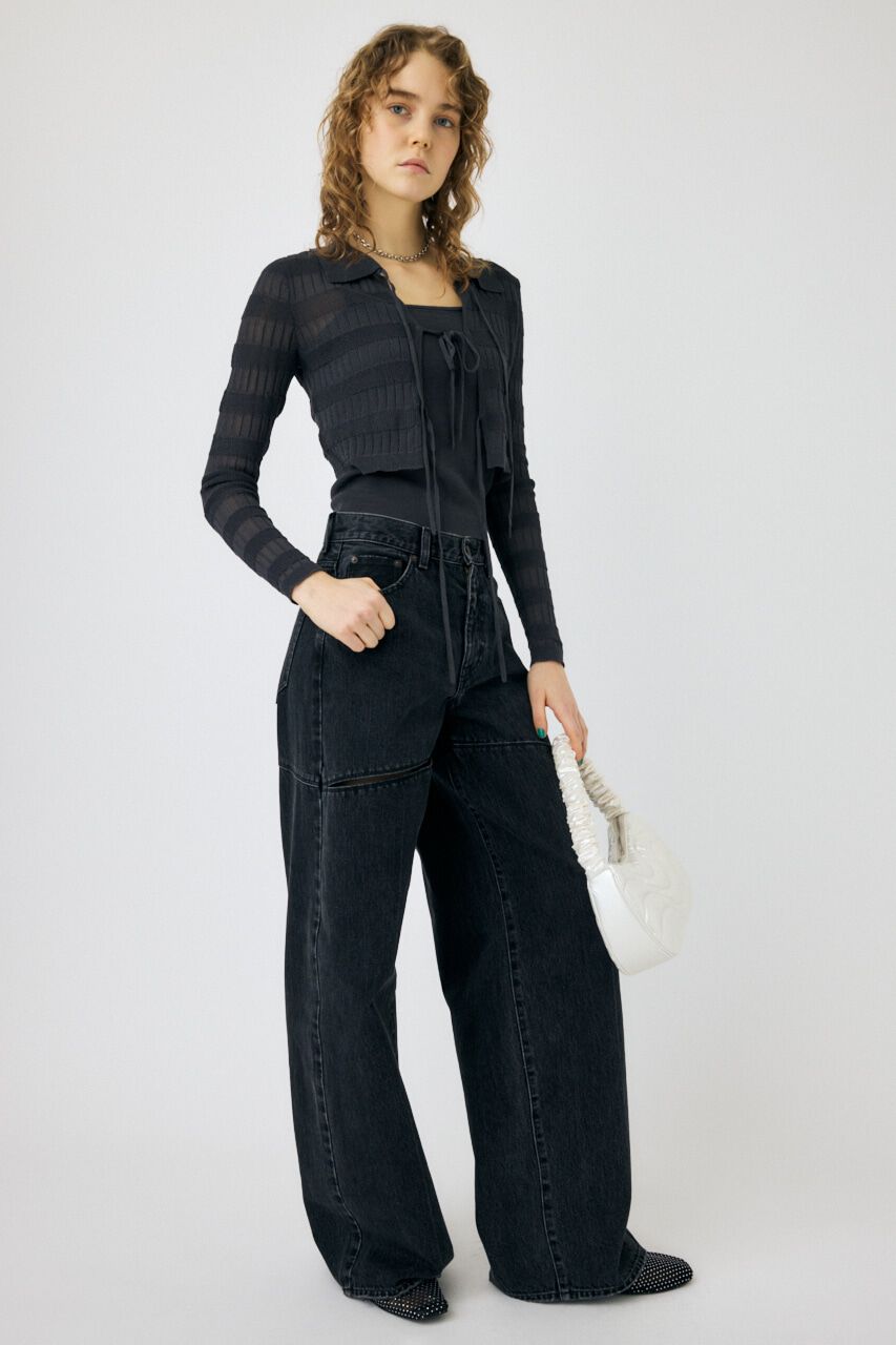 MOUSSY「KNIT キャミ & RIBBON シャツセット」|シャツ・ブラウス|