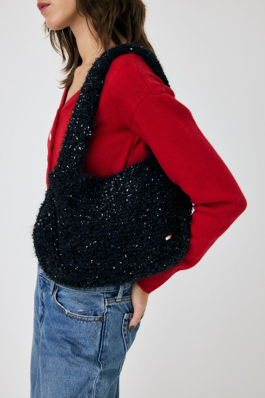 MOUSSY「KIRAKIRA ニットショルダーバッグ」|その他|BLK