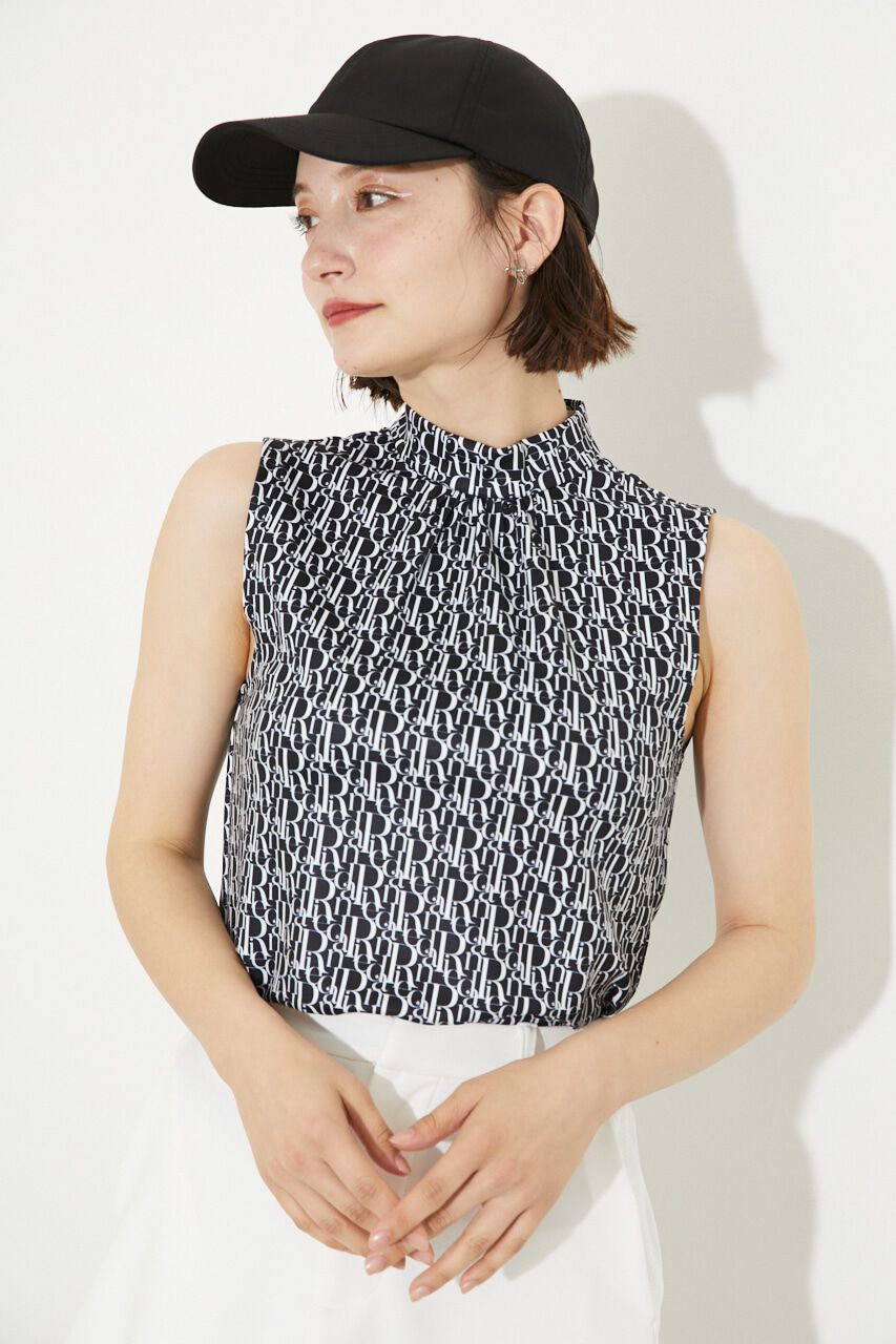 rienda「ALL OVERノースリーブモックネック」|シャツ・ブラウス|