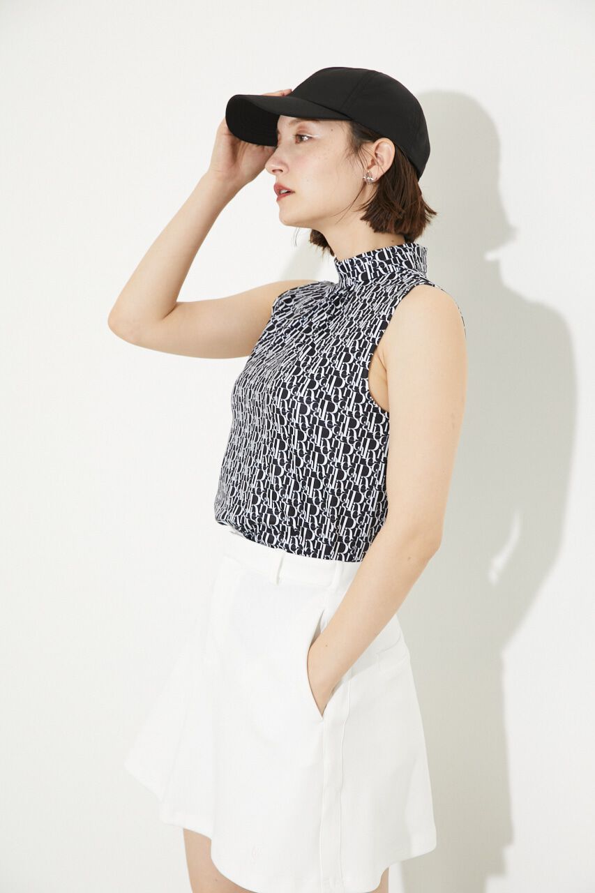 rienda「ALL OVERノースリーブモックネック」|シャツ・ブラウス|