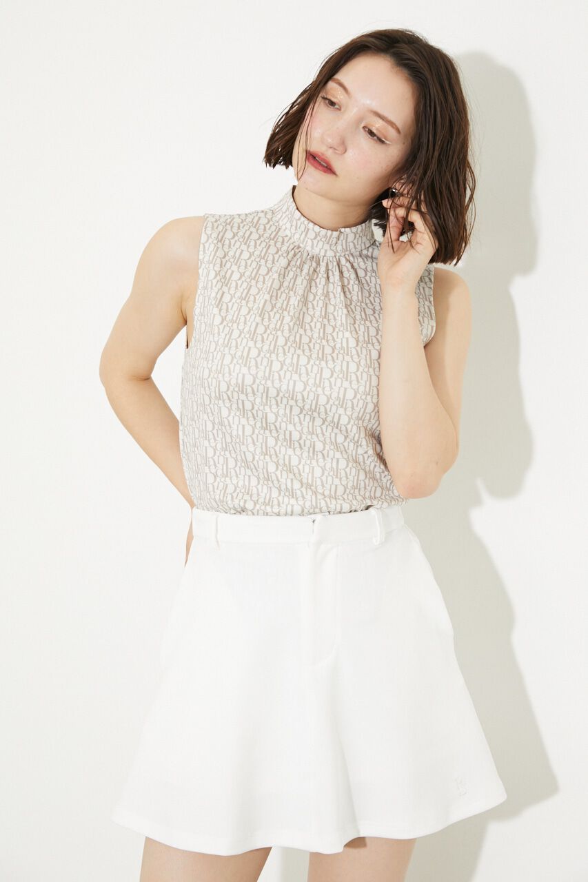 rienda「ALL OVERノースリーブモックネック」|シャツ・ブラウス|