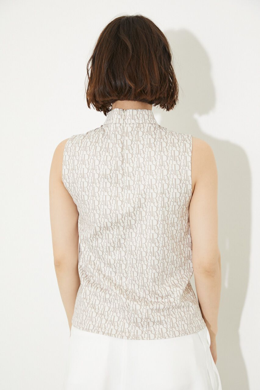 rienda「ALL OVERノースリーブモックネック」|シャツ・ブラウス|