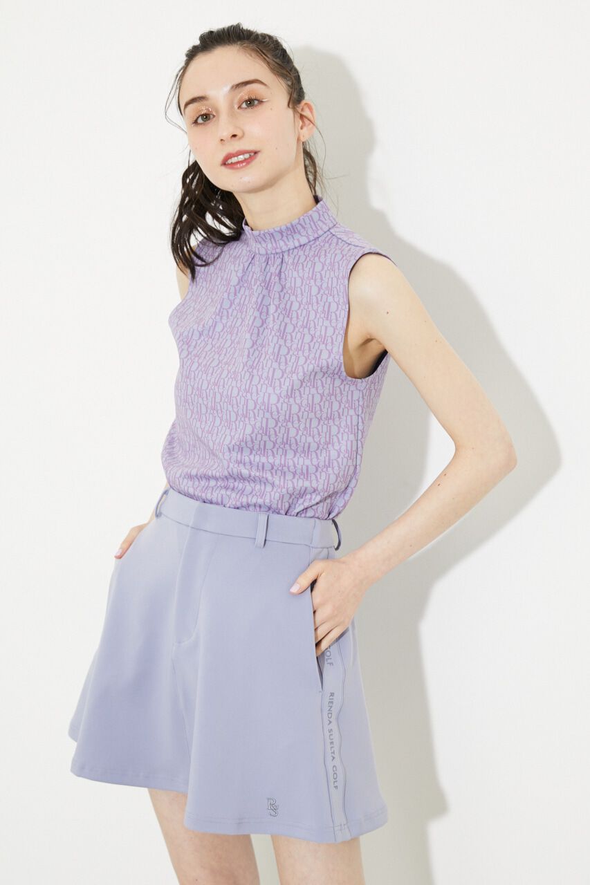 rienda「ALL OVERノースリーブモックネック」|シャツ・ブラウス|PUR