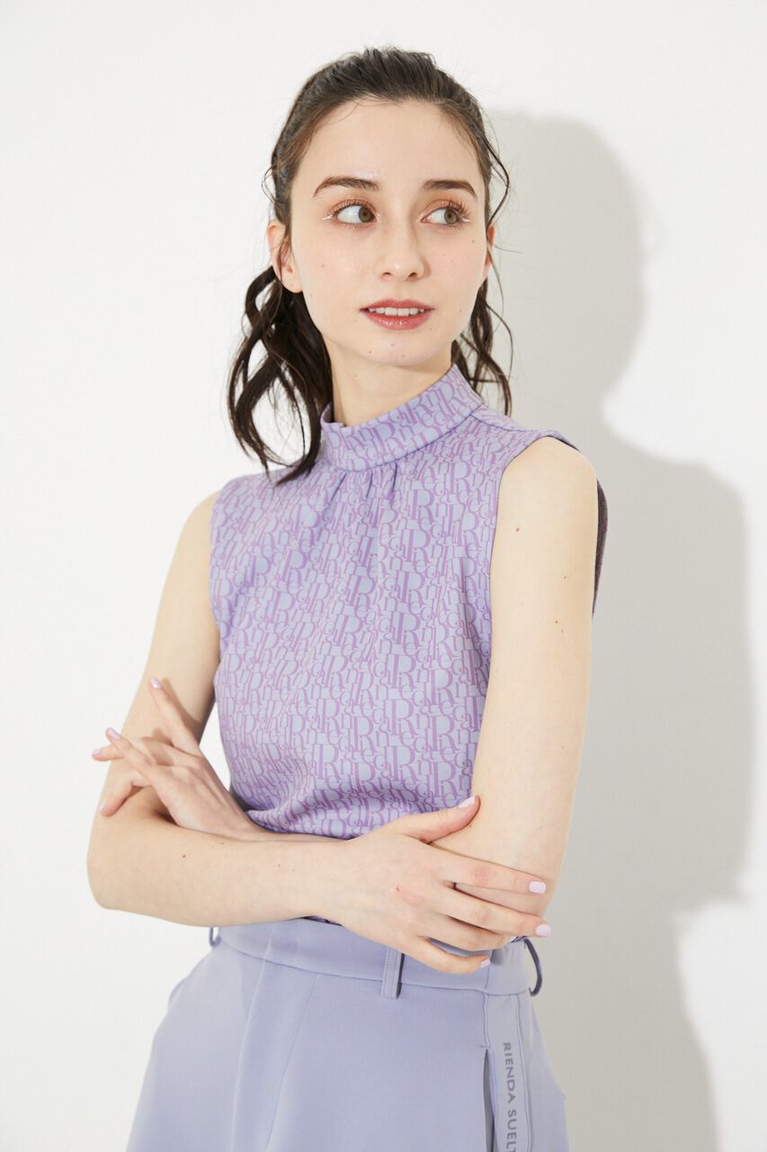 rienda「ALL OVERノースリーブモックネック」|シャツ・ブラウス|