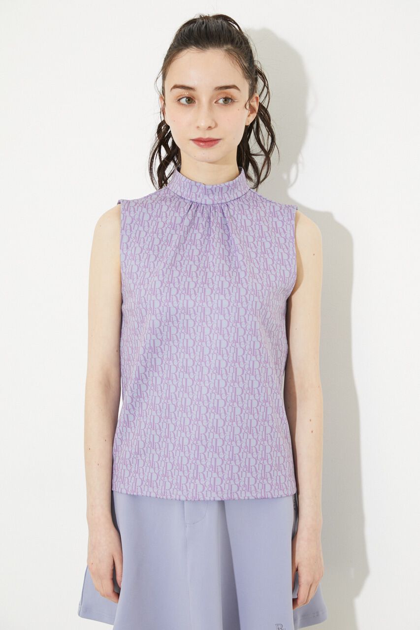 rienda「ALL OVERノースリーブモックネック」|シャツ・ブラウス|