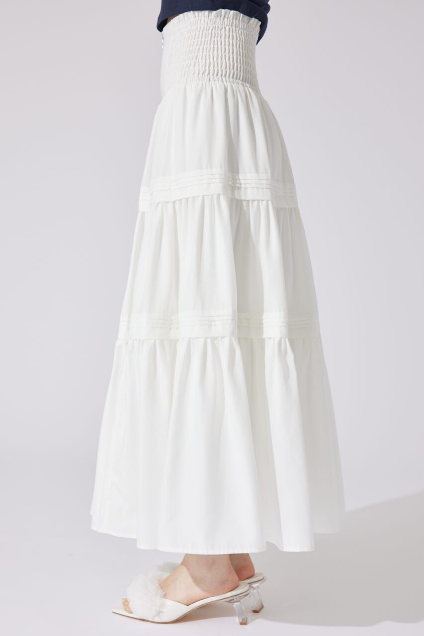 rienda「ウエストシャーリングタックデザインフレアスカート」|スカート|