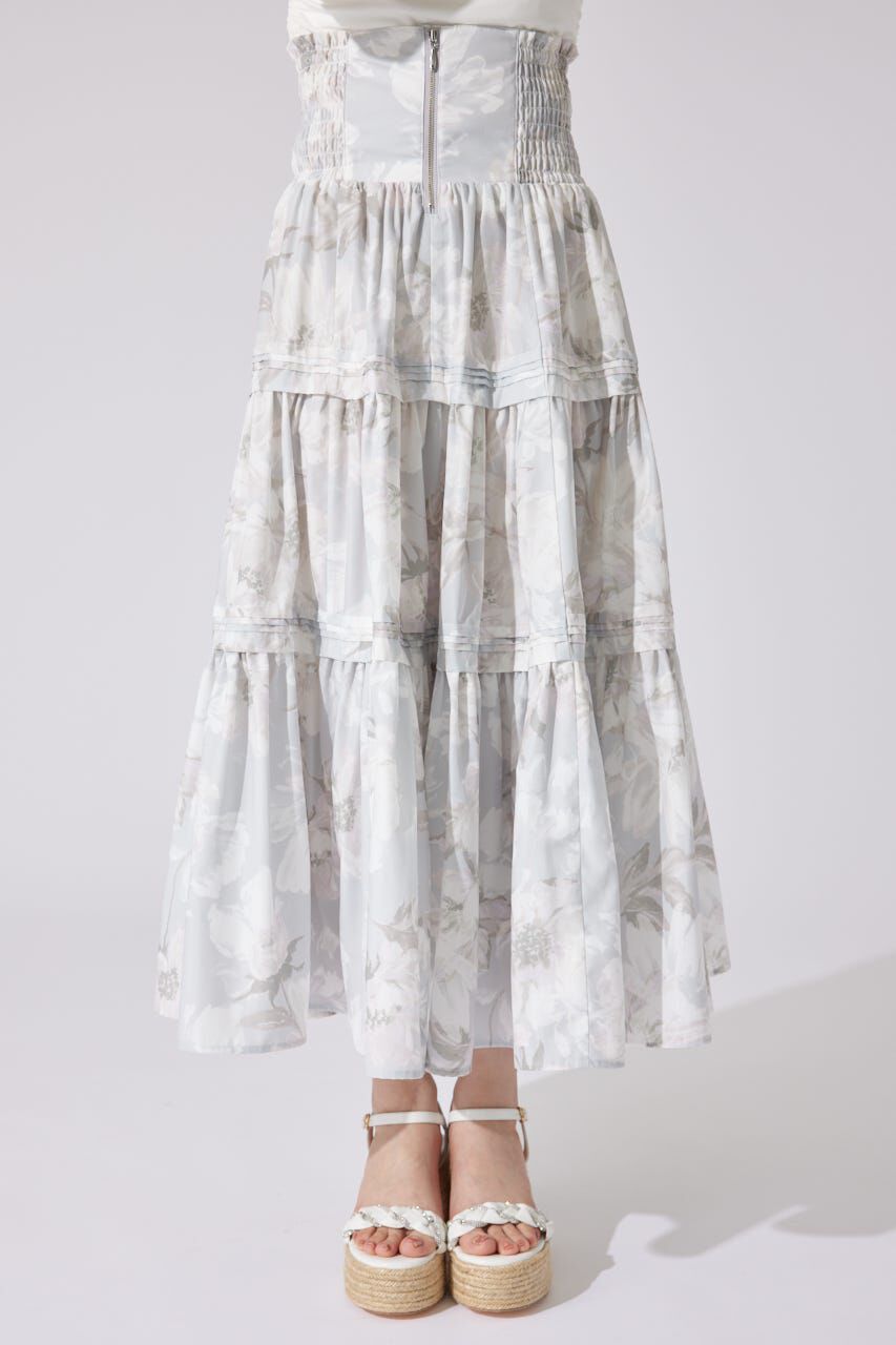 rienda「ウエストシャーリングタックデザインフレアスカート」|スカート|