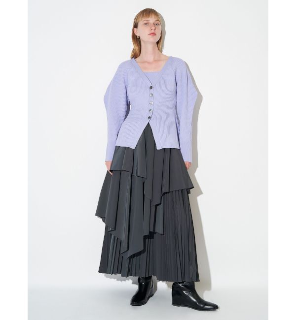 ELENDEEK「ASYMMETRY PLEAT MIX SK」|スカート|