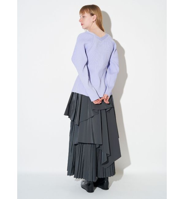 ELENDEEK「ASYMMETRY PLEAT MIX SK」|スカート|