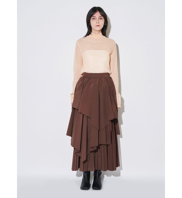 ELENDEEK「ASYMMETRY PLEAT MIX SK」|スカート|