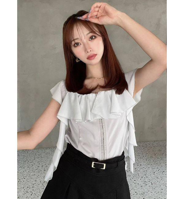 RESEXXY「コルセットラッフルブラウス」|シャツ・ブラウス|