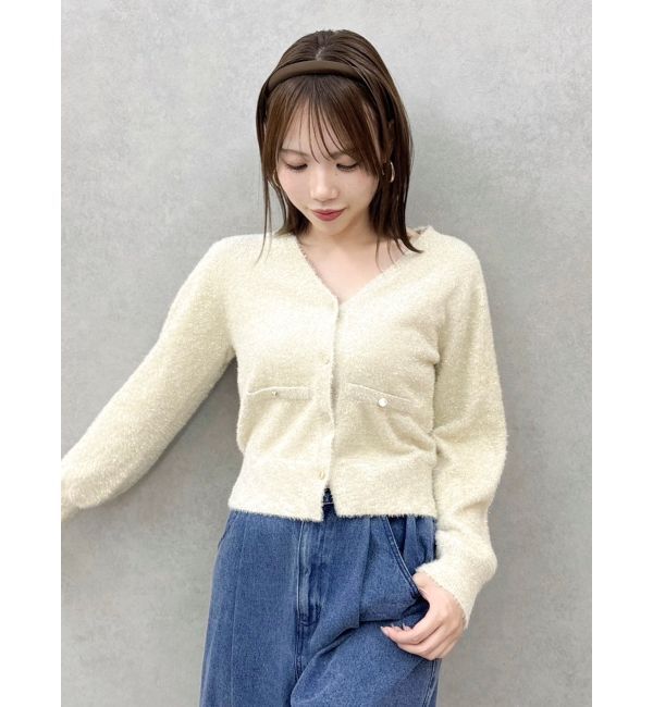 dazzlin「ラメカーデトップス」|カーディガン|