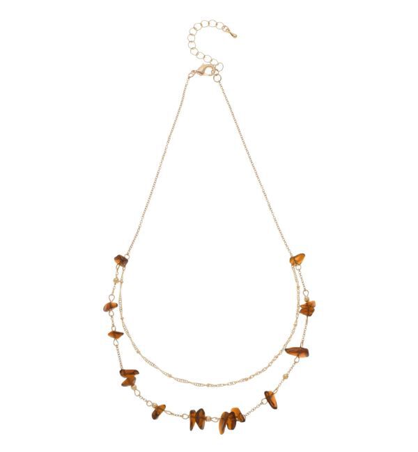 MERCURYDUO「天然石2連ネックレス」|ネックレス|ブラウン