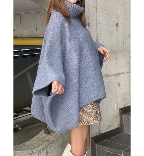 MURUA「ハイネックオーバーシルエットニット【WEB限定】」|ニット・セーター|ブルー
