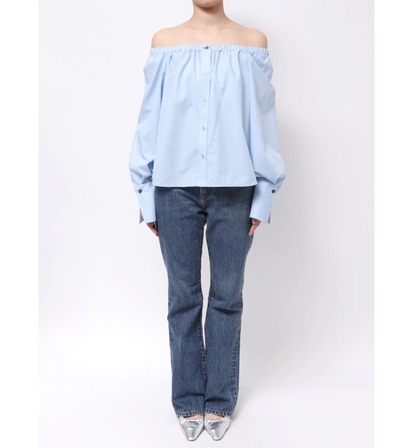 LAGUNAMOON「オフショルダー裾バイカラーブラウス」|シャツ・ブラウス|