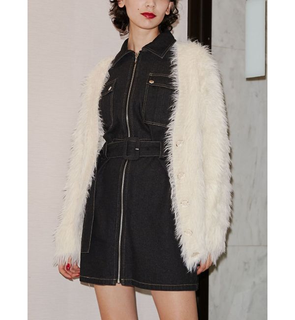 jouetie「フェザーヤーンVネックカーデ」|カーディガン|