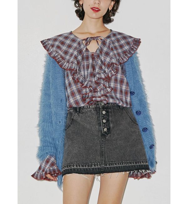 jouetie「フェザーヤーンVネックカーデ」|カーディガン|