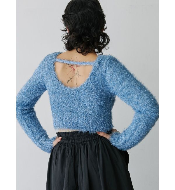jouetie「ラメショートニット」|ニット・セーター|ブルー
