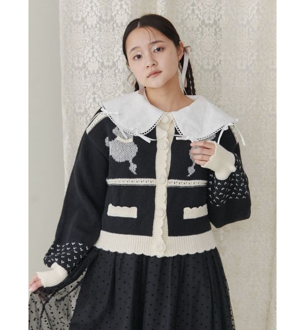 merry jenny「poodleニットカーディガン」|カーディガン|