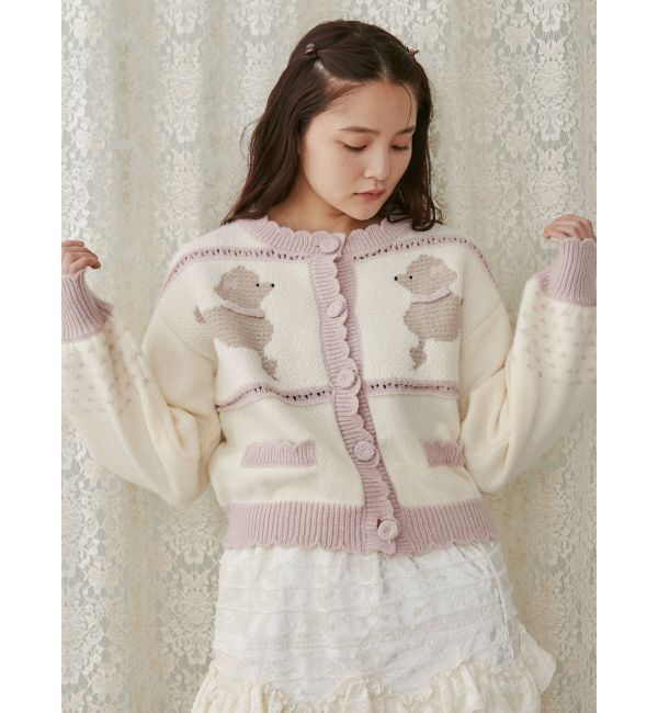 merry jenny「poodleニットカーディガン」|カーディガン|