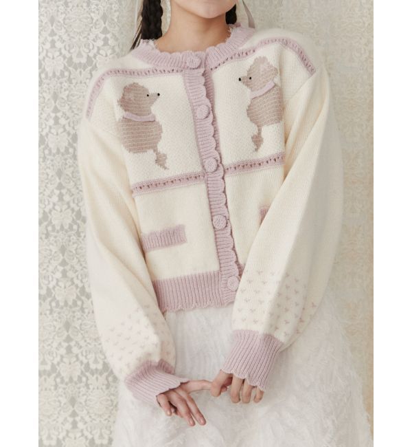merry jenny「poodleニットカーディガン」|カーディガン|ピンク