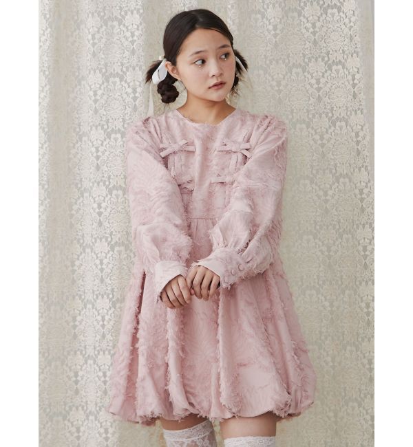 merry jenny「バルーンリボンミニワンピース」|ワンピース|