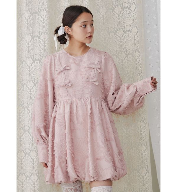 merry jenny「バルーンリボンミニワンピース」|ワンピース|