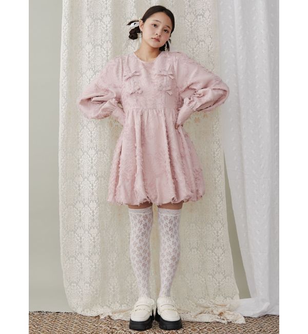 merry jenny「バルーンリボンミニワンピース」|ワンピース|