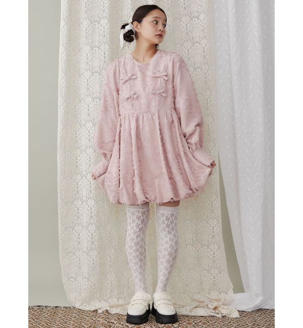 merry jenny「バルーンリボンミニワンピース」|ワンピース|